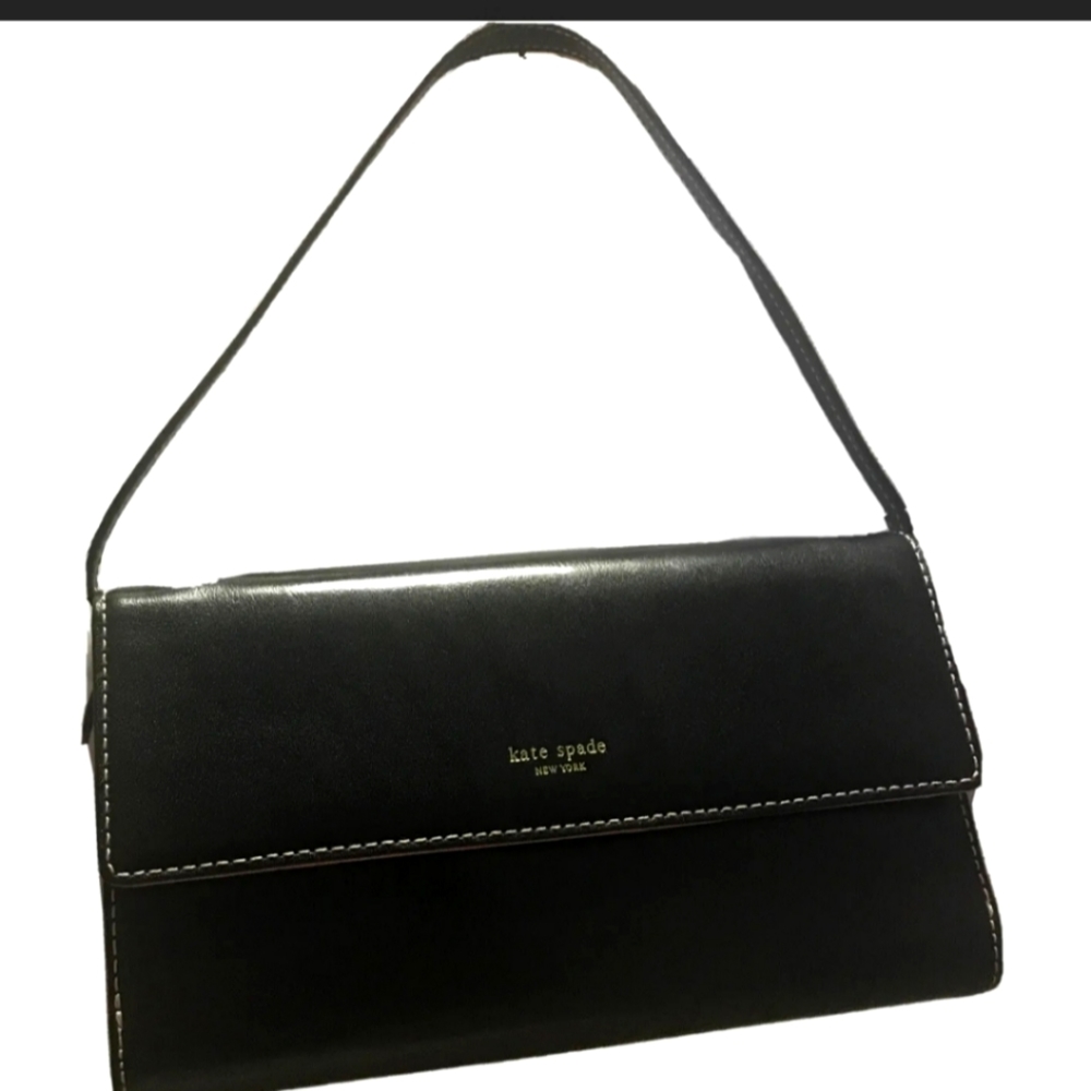 Kate Spade Black leather clutch